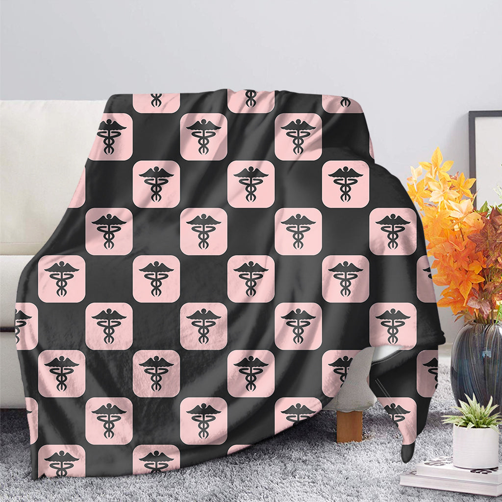 Caduceus Pattern Print Blanket