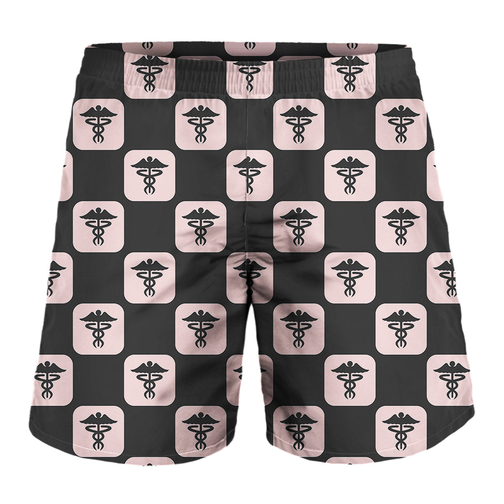 Caduceus Pattern Print Men's Shorts