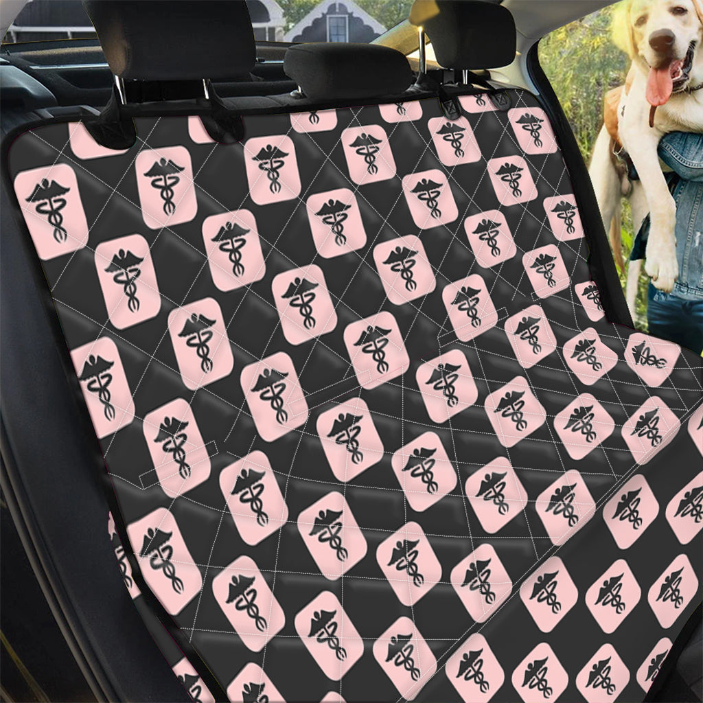 Caduceus Pattern Print Pet Car Back Seat Cover