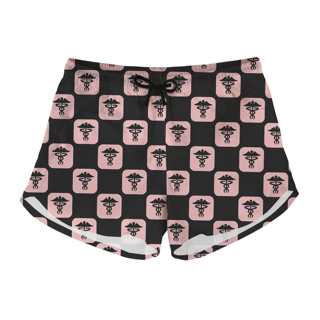 Caduceus Pattern Print Women's Shorts