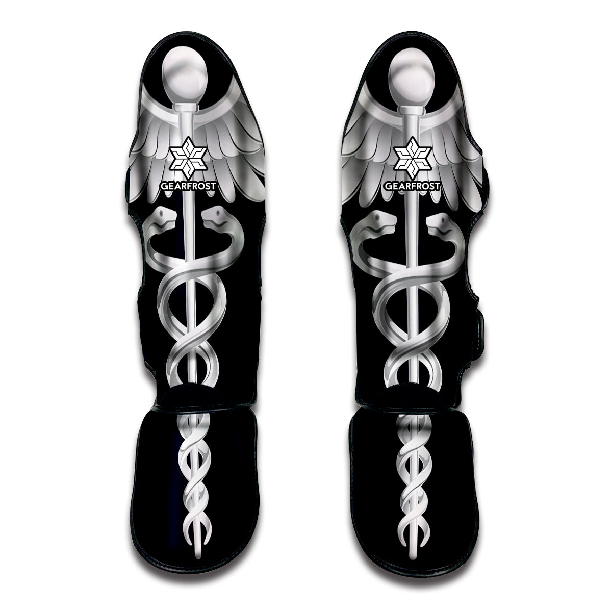 Caduceus Symbol Of Medicine Print Muay Thai Shin Guards