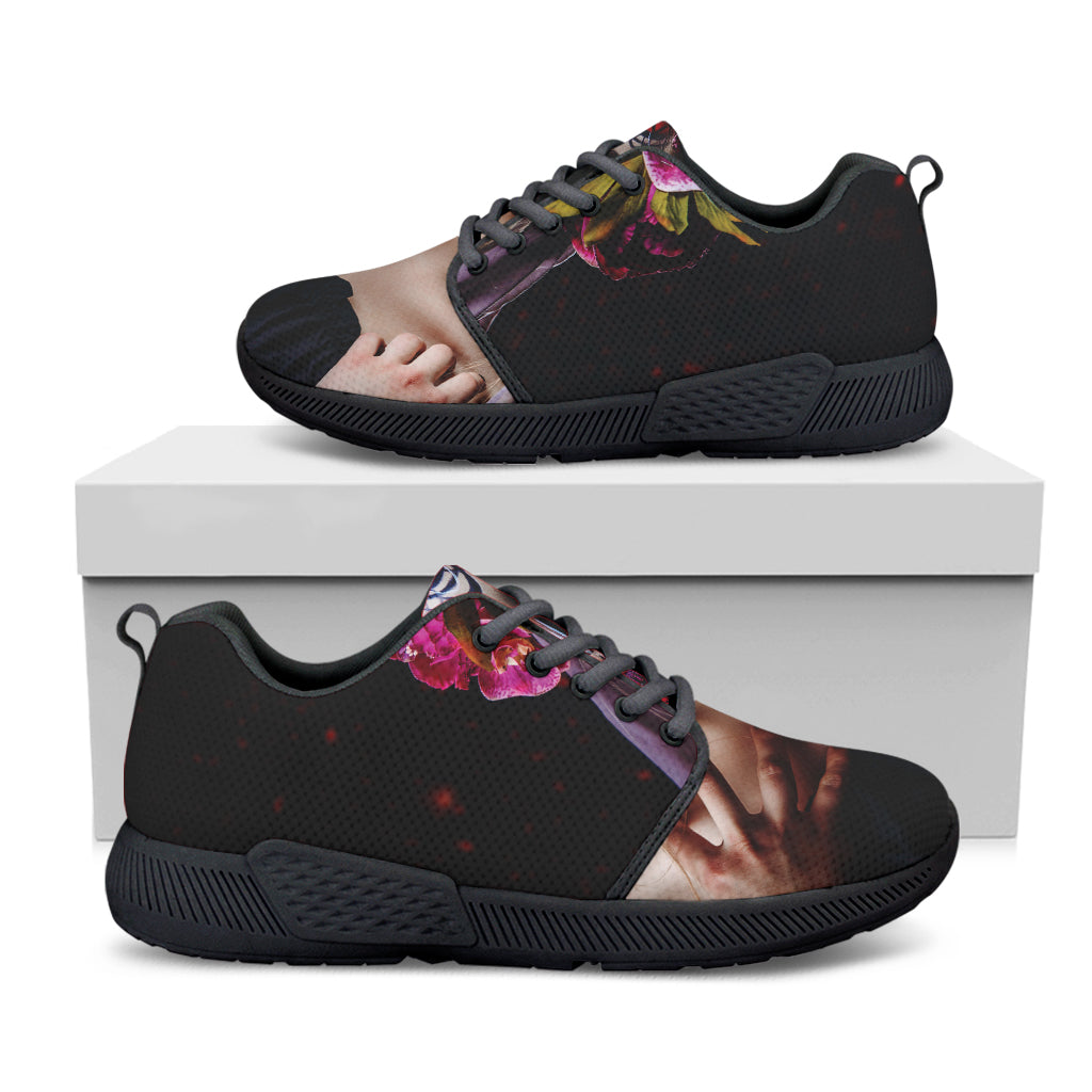 Calavera Girl Day of The Dead Print Black Athletic Shoes