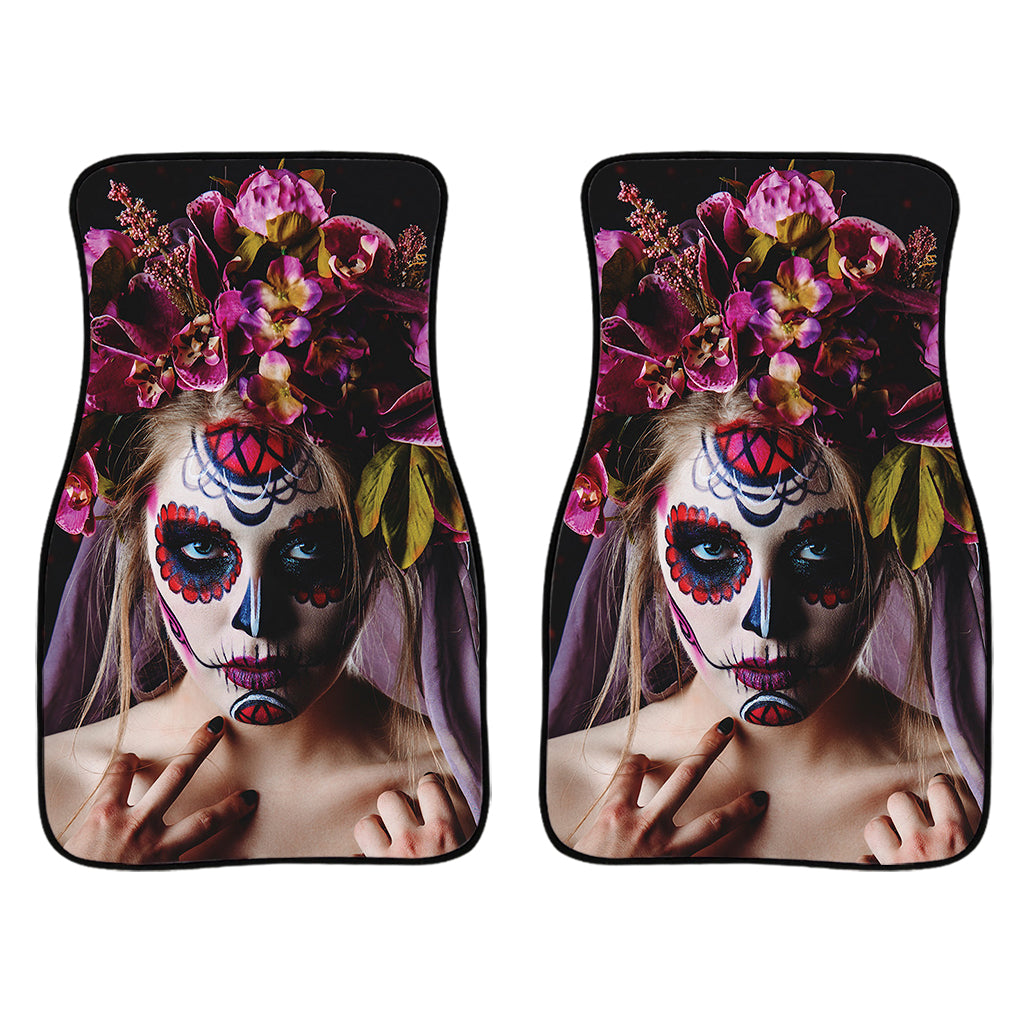 Calavera Girl Day of The Dead Print Front Car Floor Mats