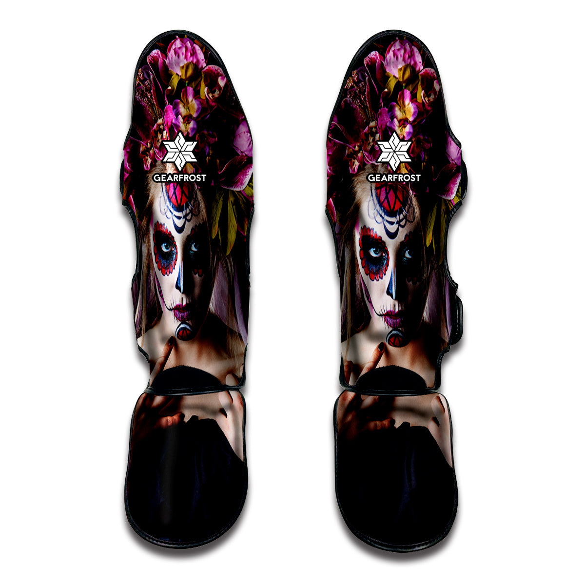 Calavera Girl Day of The Dead Print Muay Thai Shin Guards