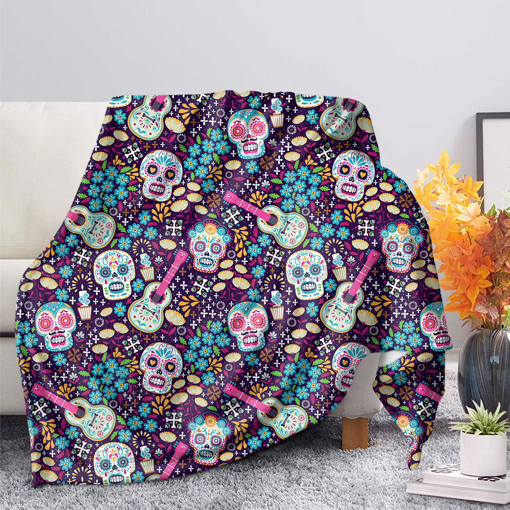 Calaveras Day Of The Dead Pattern Print Blanket