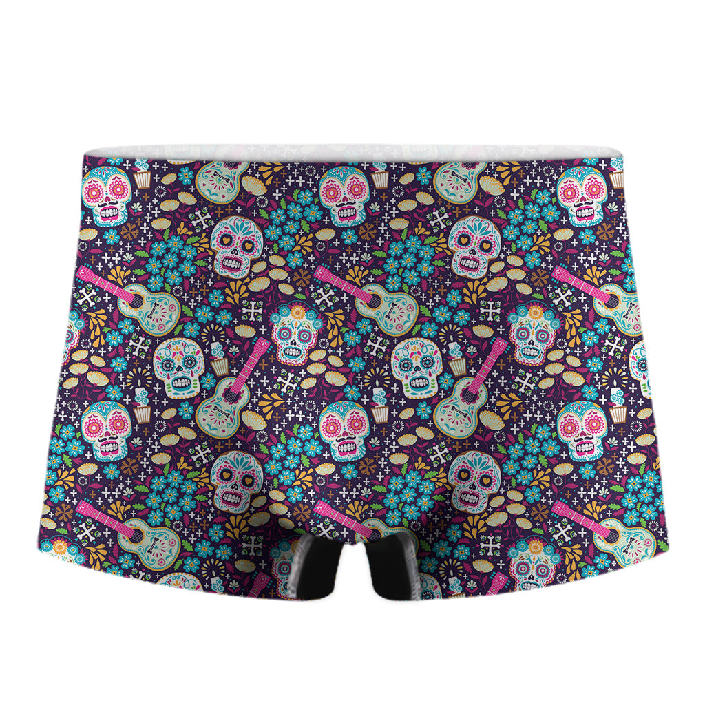 Calaveras Day Of The Dead Pattern Print Men's Boxer Briefs