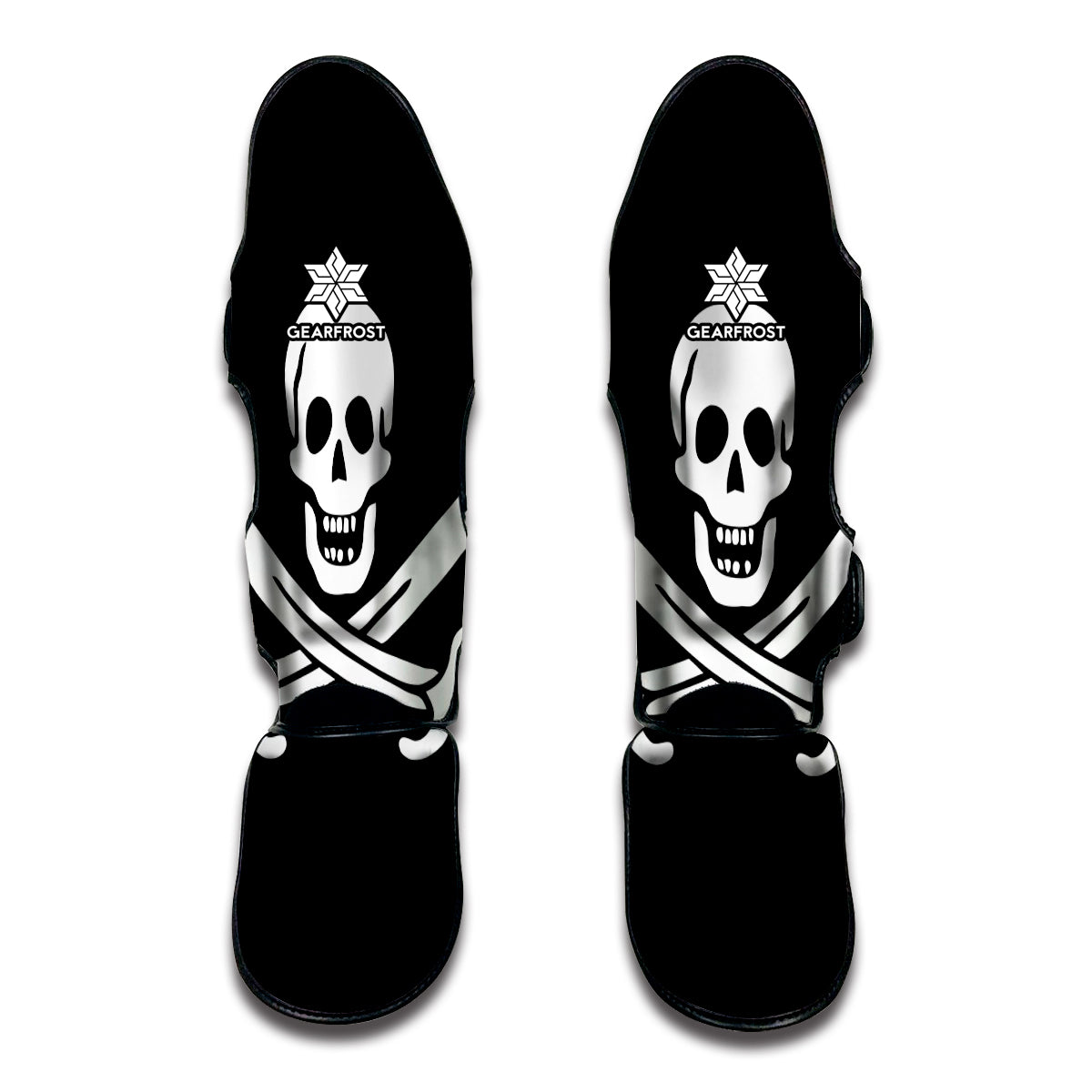 Calico Jack Pirate Flag Print Muay Thai Shin Guards