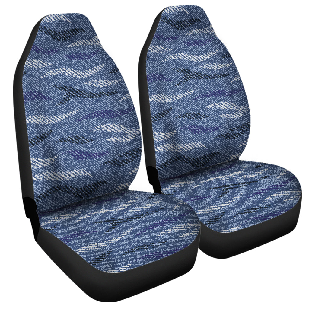 Camo Denim Jeans Pattern Print Universal Fit Car Seat Covers