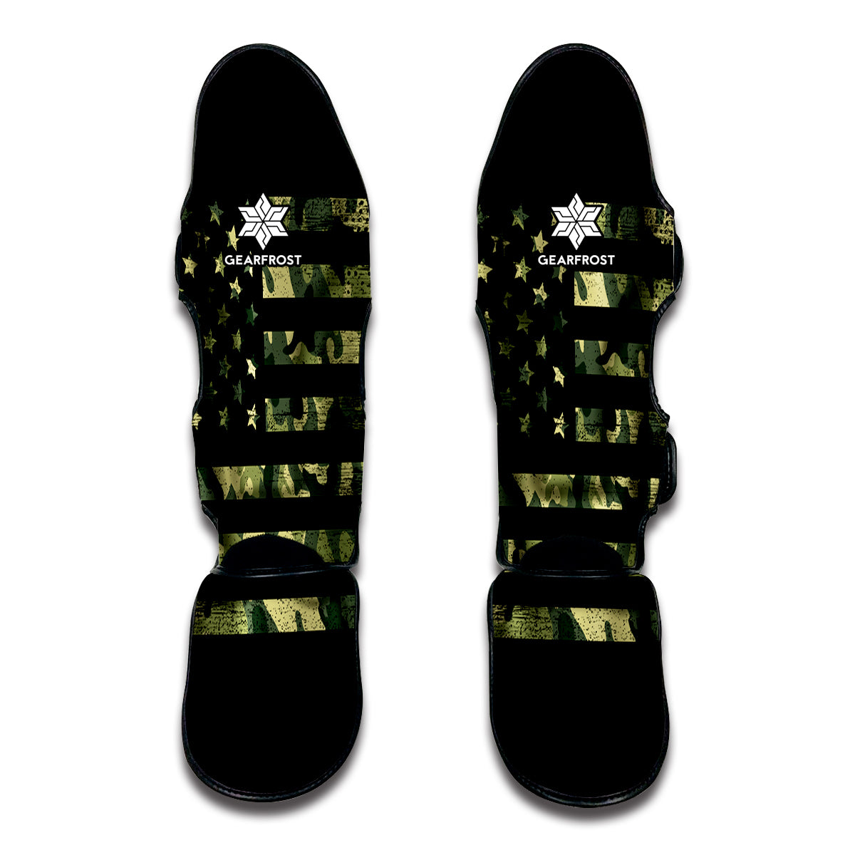 Camouflage American Flag Print Muay Thai Shin Guards