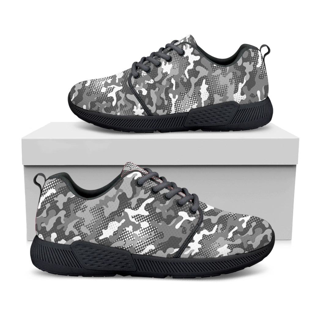 Camouflage Dazzle Pattern Print Black Athletic Shoes