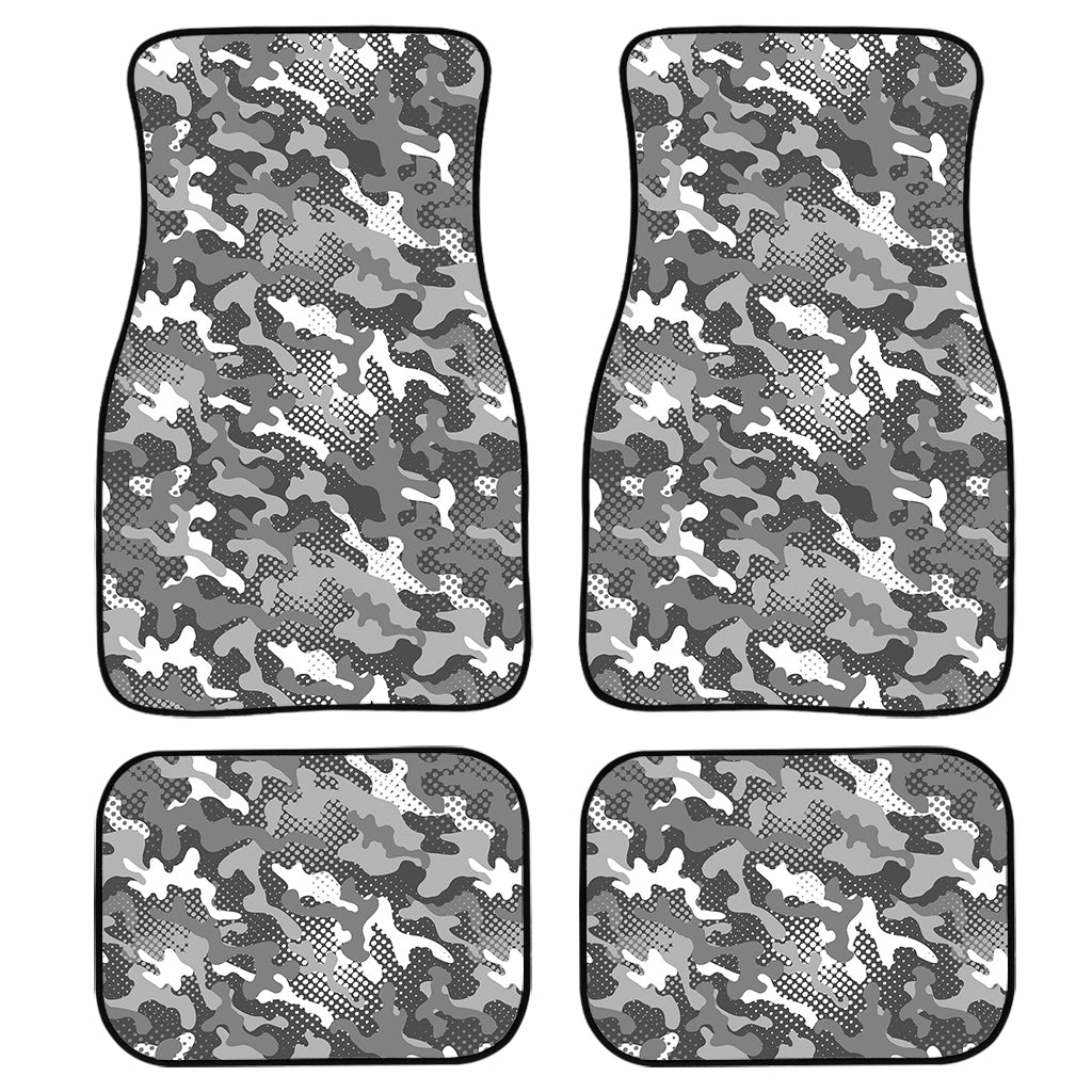 Camouflage Dazzle Pattern Print Front and Back Car Floor Mats