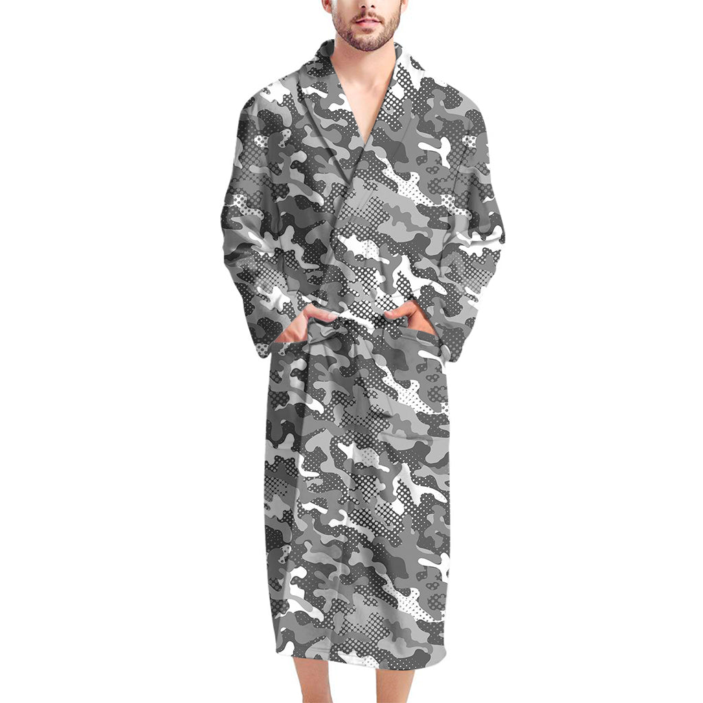 Camouflage Dazzle Pattern Print Men's Bathrobe