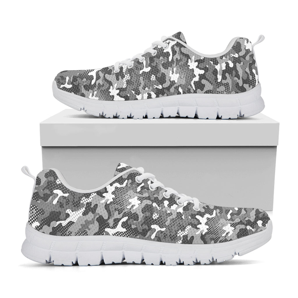 Camouflage Dazzle Pattern Print White Sneakers