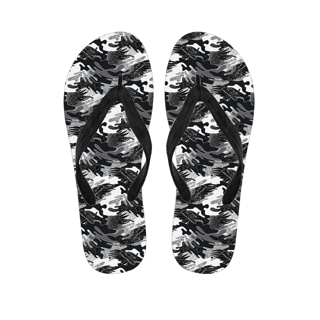 Camouflage Dazzle Wings Pattern Print Flip Flops