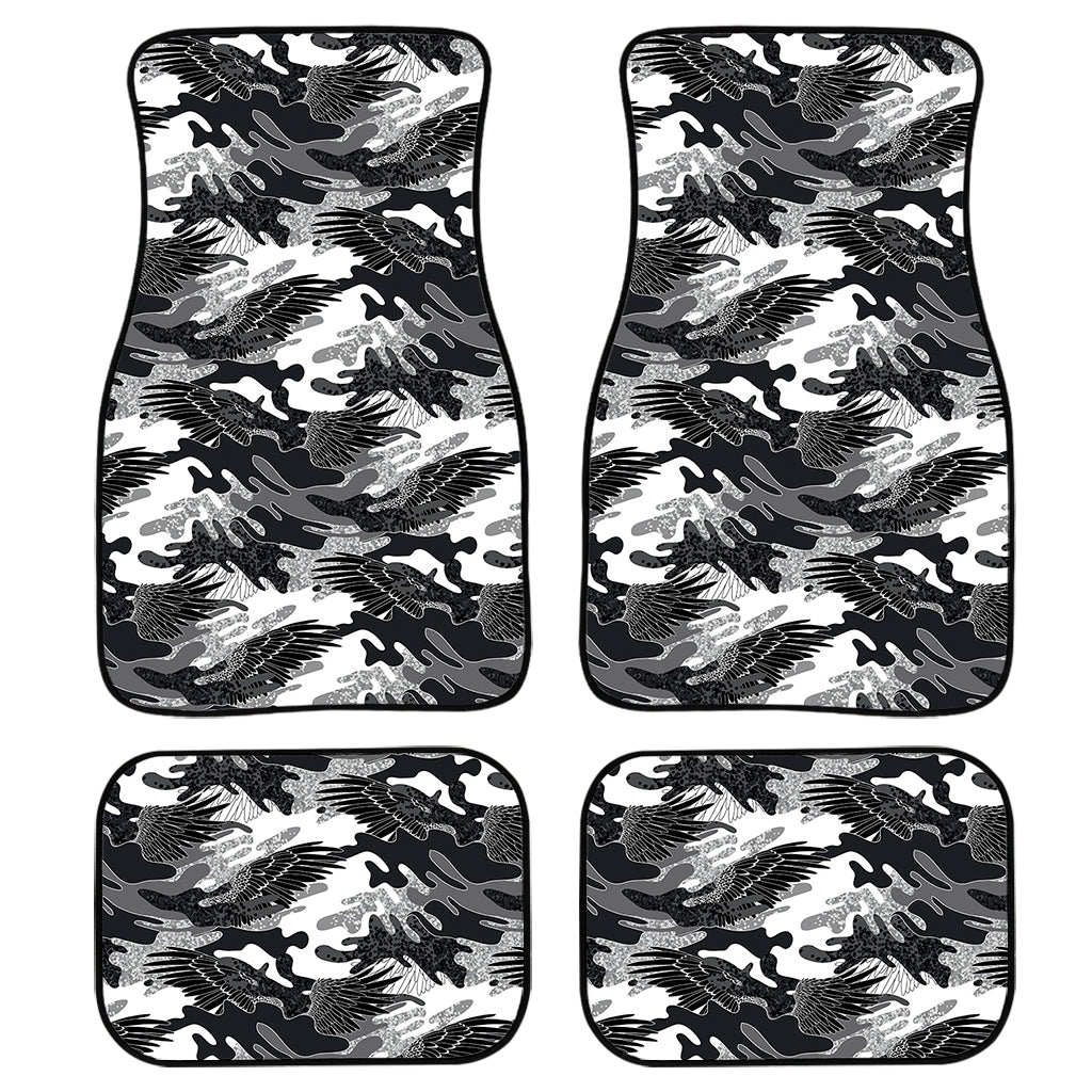 Camouflage Dazzle Wings Pattern Print Front and Back Car Floor Mats