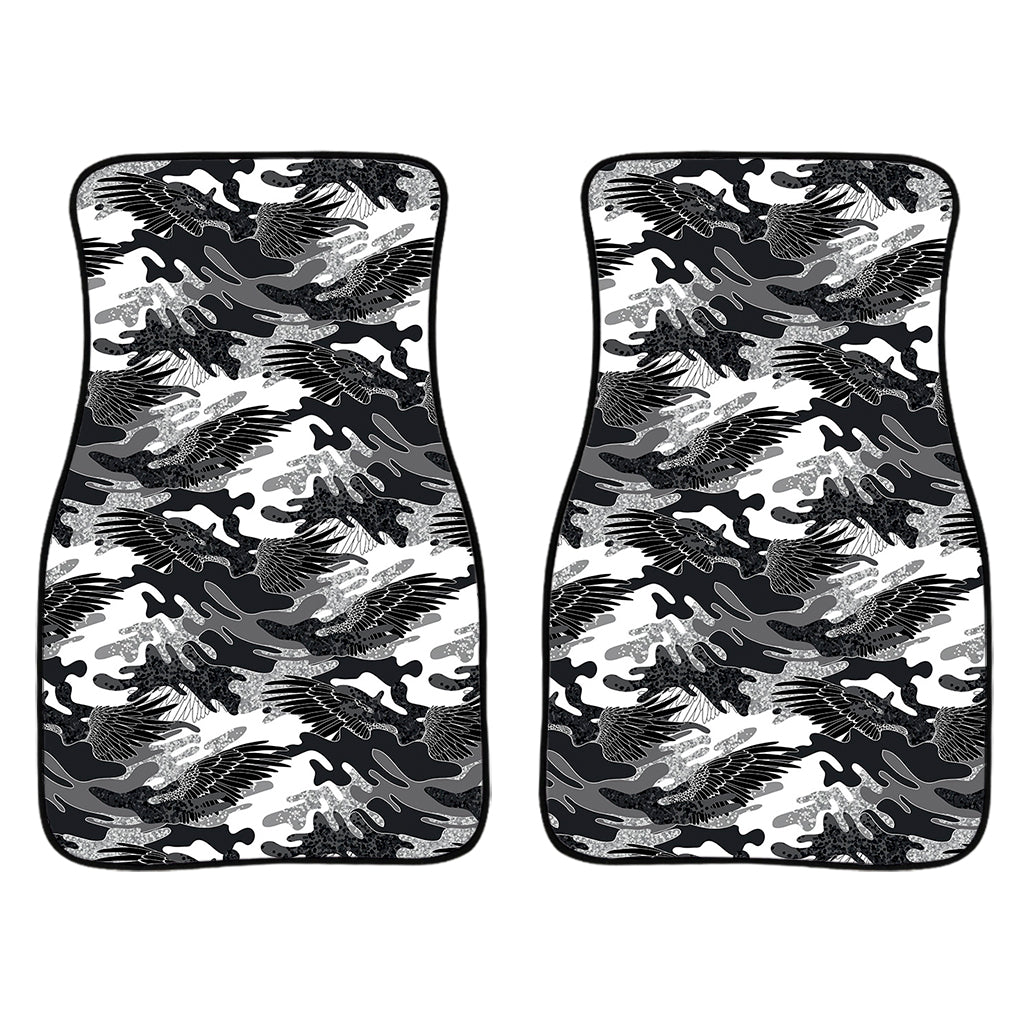 Camouflage Dazzle Wings Pattern Print Front Car Floor Mats