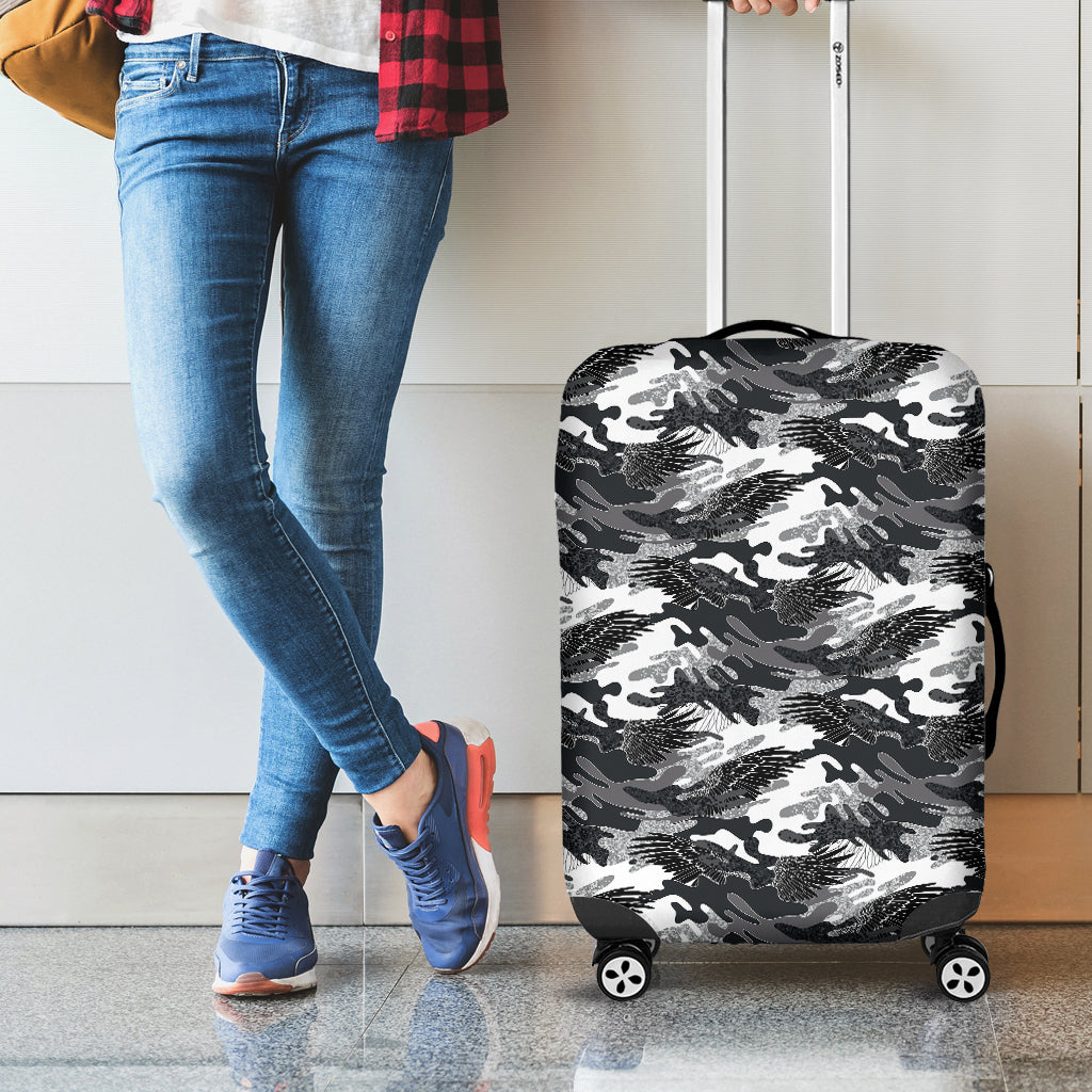 Camouflage Dazzle Wings Pattern Print Luggage Cover