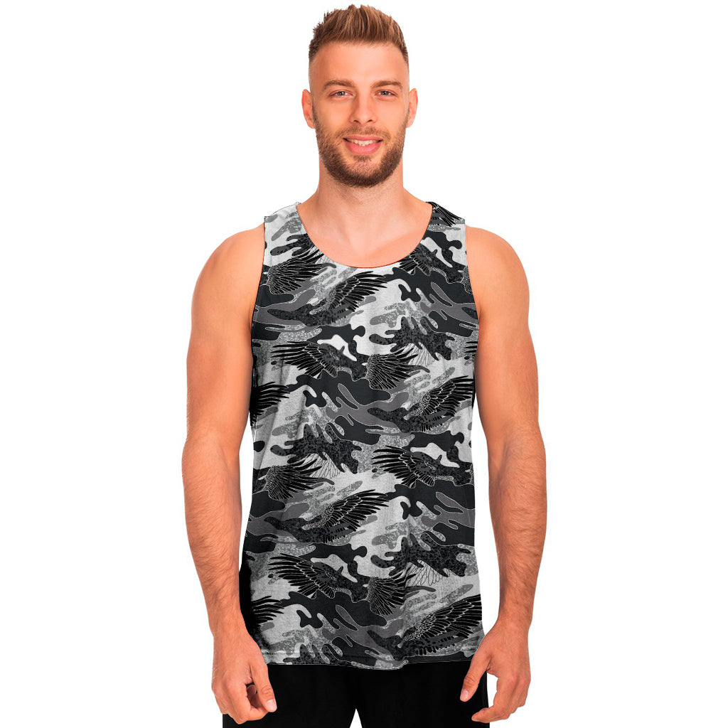 Camouflage Dazzle Wings Pattern Print Men's Tank Top