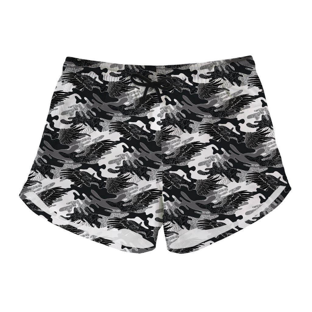 Camouflage Dazzle Wings Pattern Print Women's Shorts