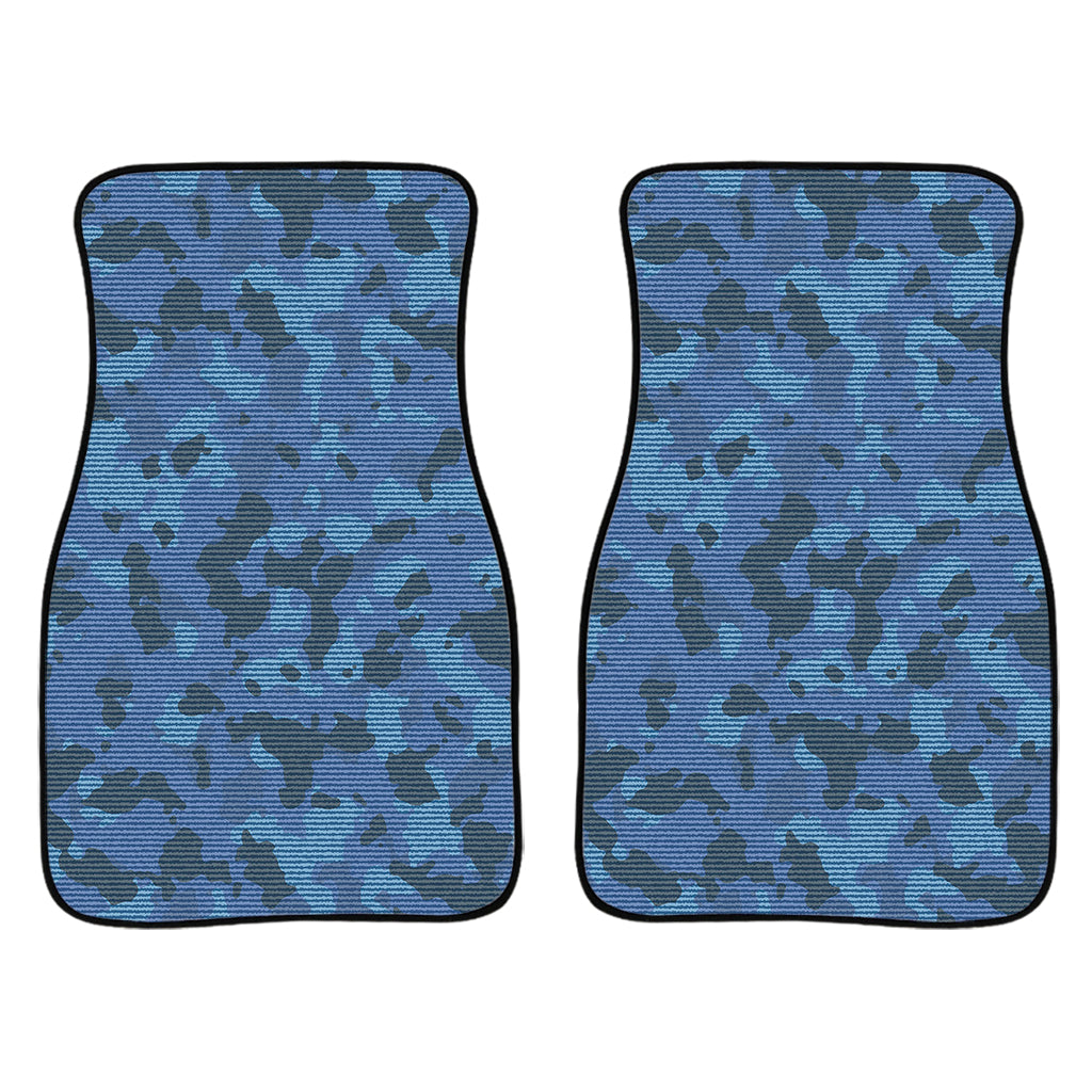 Camouflage Denim Jeans Pattern Print Front Car Floor Mats