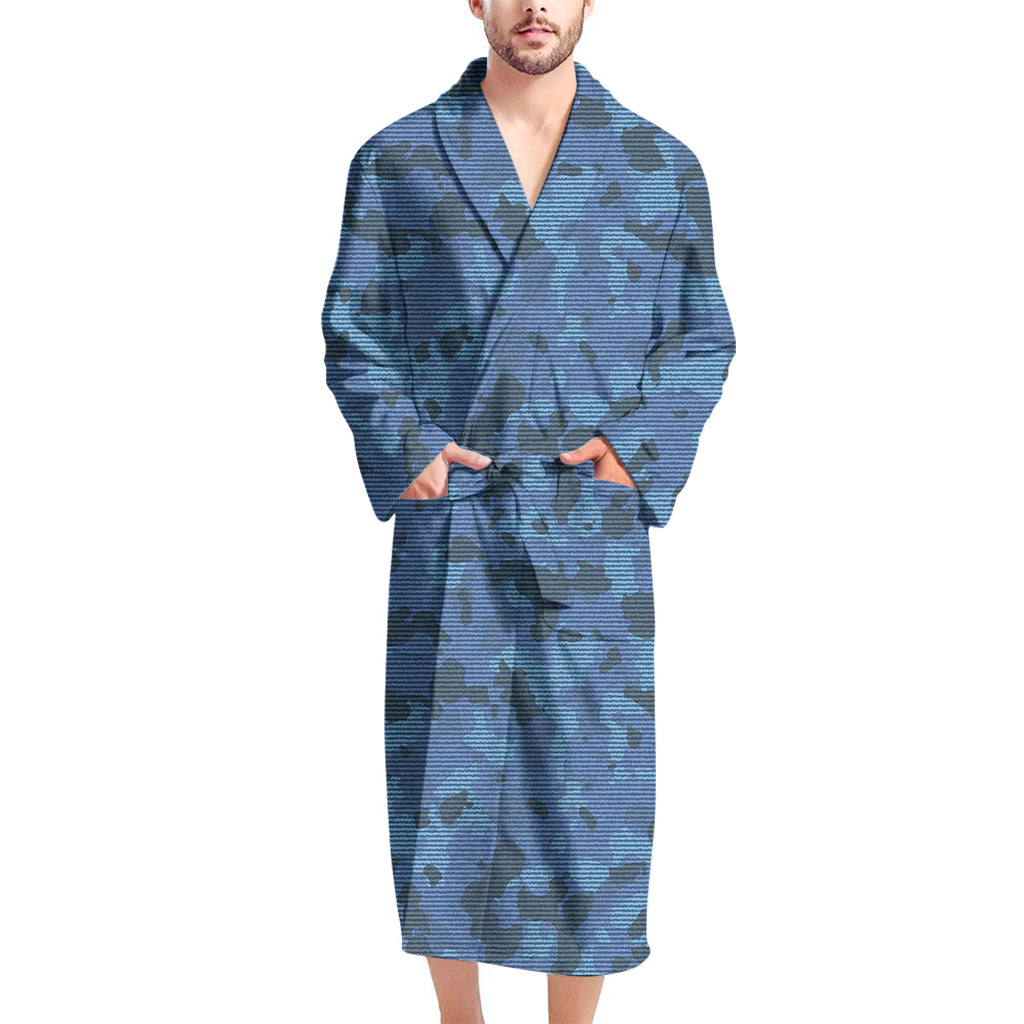 Camouflage Denim Jeans Pattern Print Men's Bathrobe