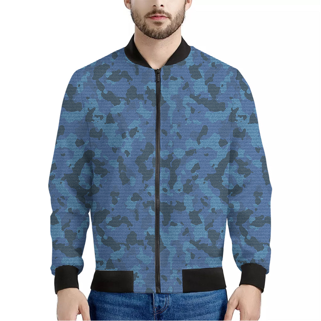 Camouflage Denim Jeans Pattern Print Men's Bomber Jacket