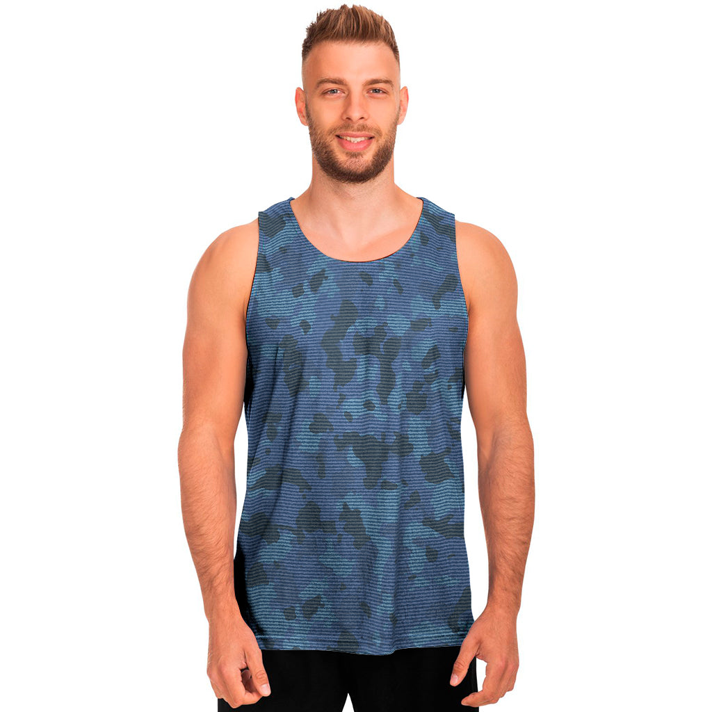 Camouflage Denim Jeans Pattern Print Men's Tank Top