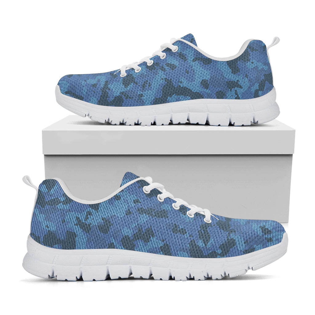 Camouflage Denim Jeans Pattern Print White Sneakers