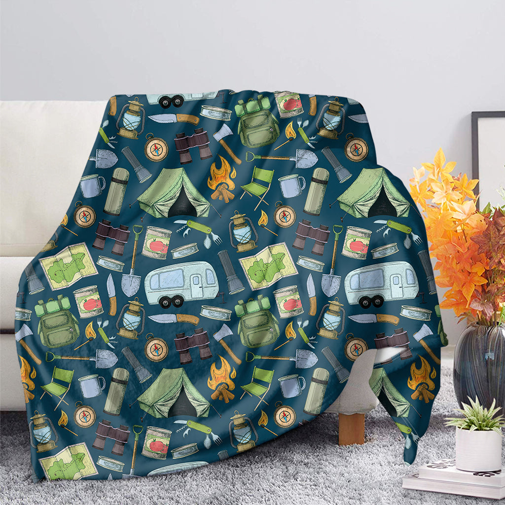 Camping Equipment Pattern Print Blanket