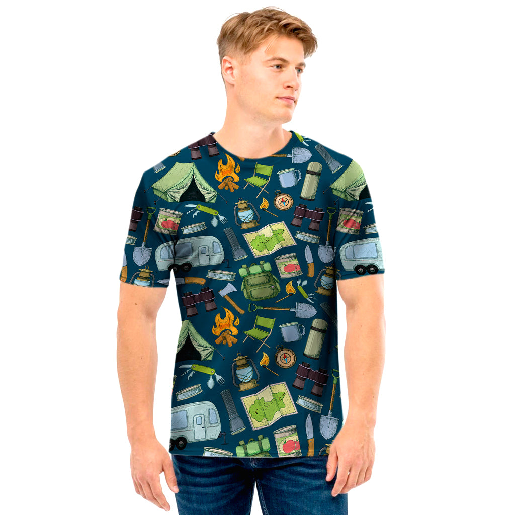 Camping Equipment Pattern Print Men's T-Shirt