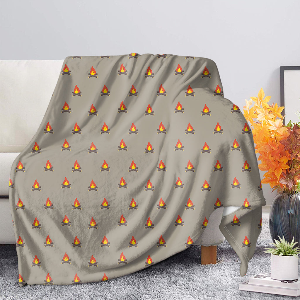 Camping Fire Pattern Print Blanket