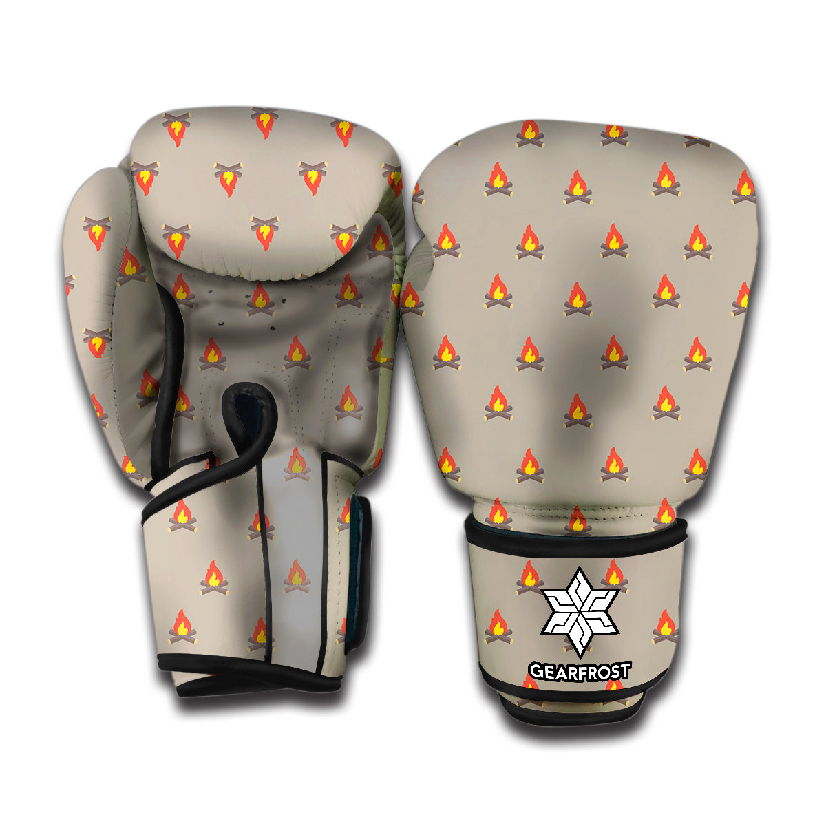 Camping Fire Pattern Print Boxing Gloves