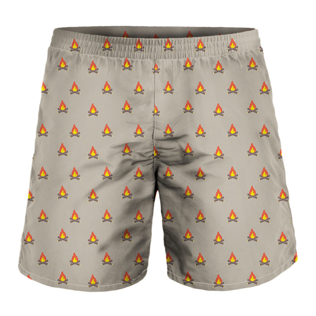 Camping Fire Pattern Print Men's Shorts