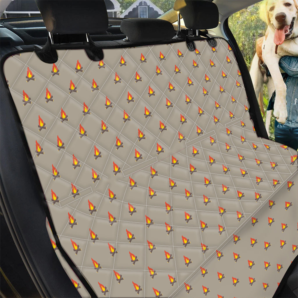 Camping Fire Pattern Print Pet Car Back Seat Cover