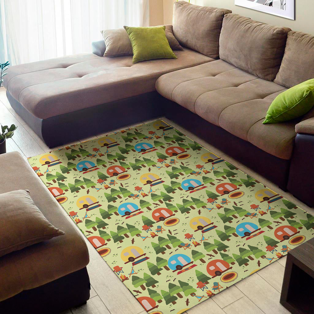 Camping Picnic Pattern Print Area Rug