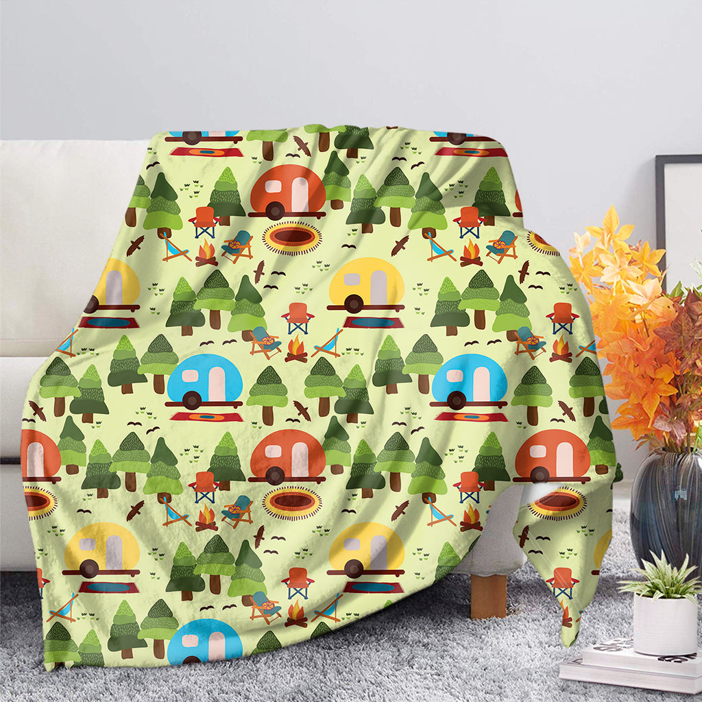 Camping Picnic Pattern Print Blanket