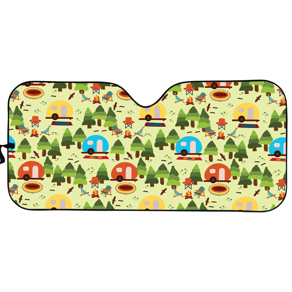 Camping Picnic Pattern Print Car Sun Shade