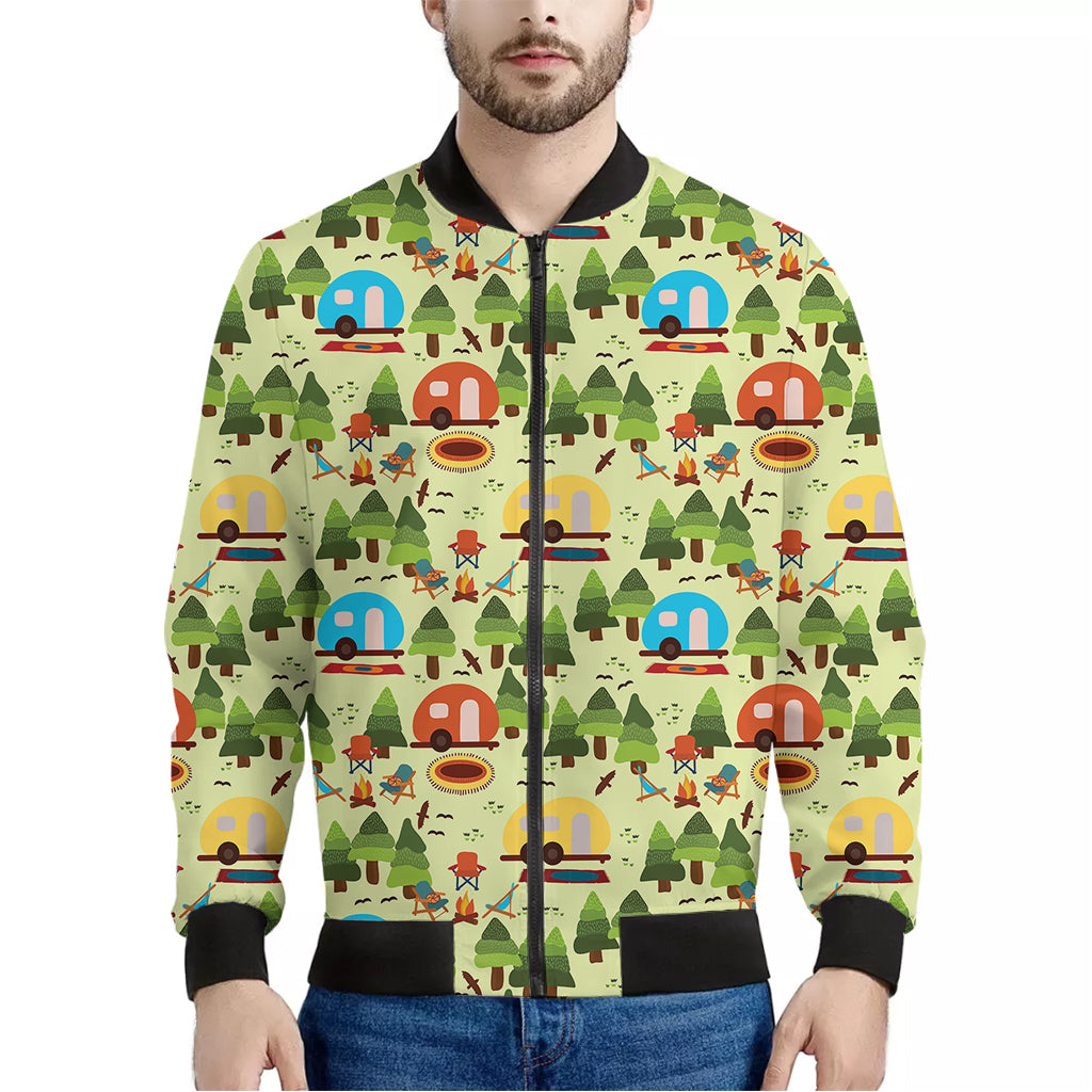 Camping Picnic Pattern Print Men's Bomber Jacket