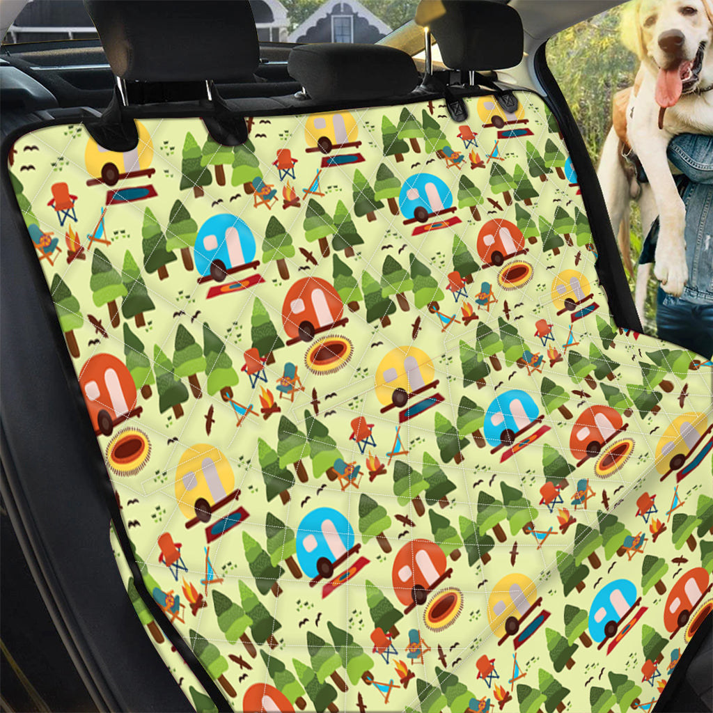 Camping Picnic Pattern Print Pet Car Back Seat Cover