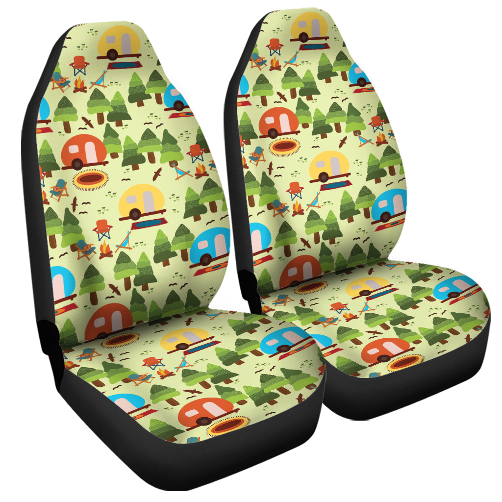 Camping Picnic Pattern Print Universal Fit Car Seat Covers