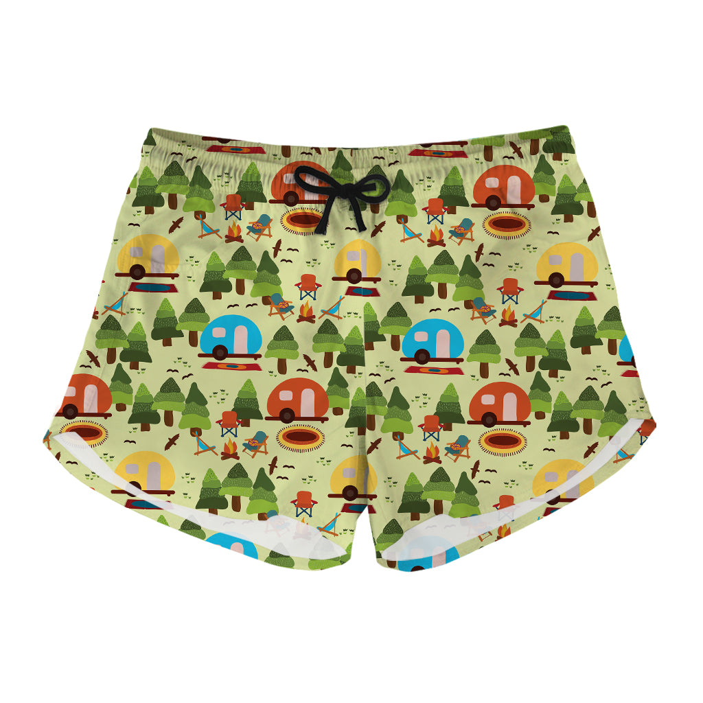 Camping Picnic Pattern Print Women's Shorts