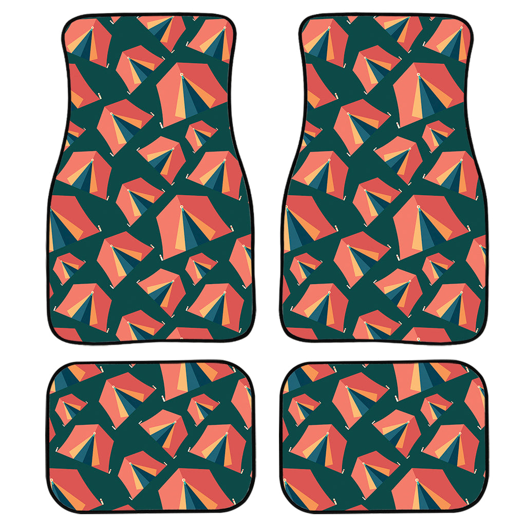 Camping Tent Pattern Print Front and Back Car Floor Mats