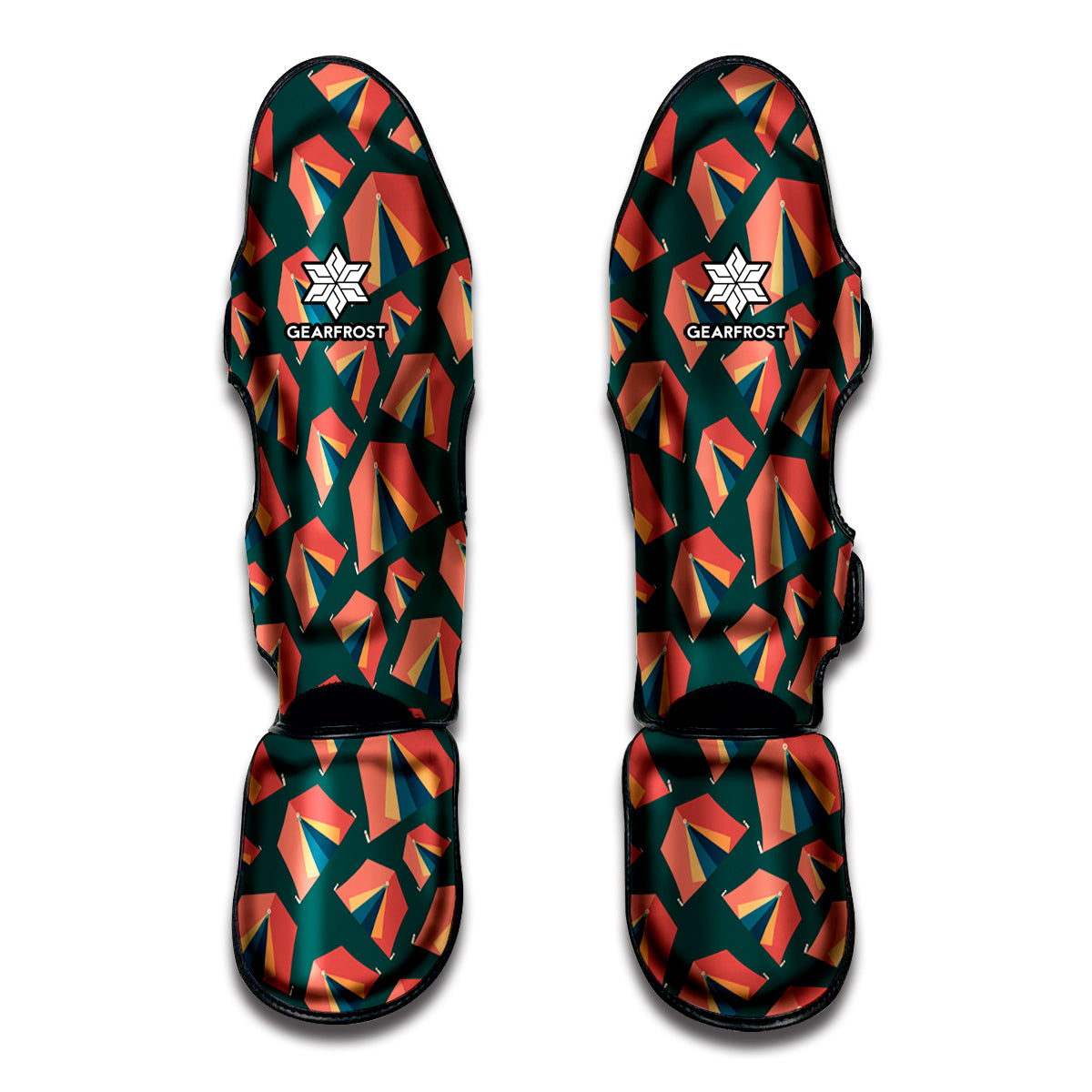 Camping Tent Pattern Print Muay Thai Shin Guards