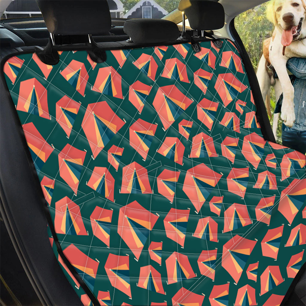 Camping Tent Pattern Print Pet Car Back Seat Cover