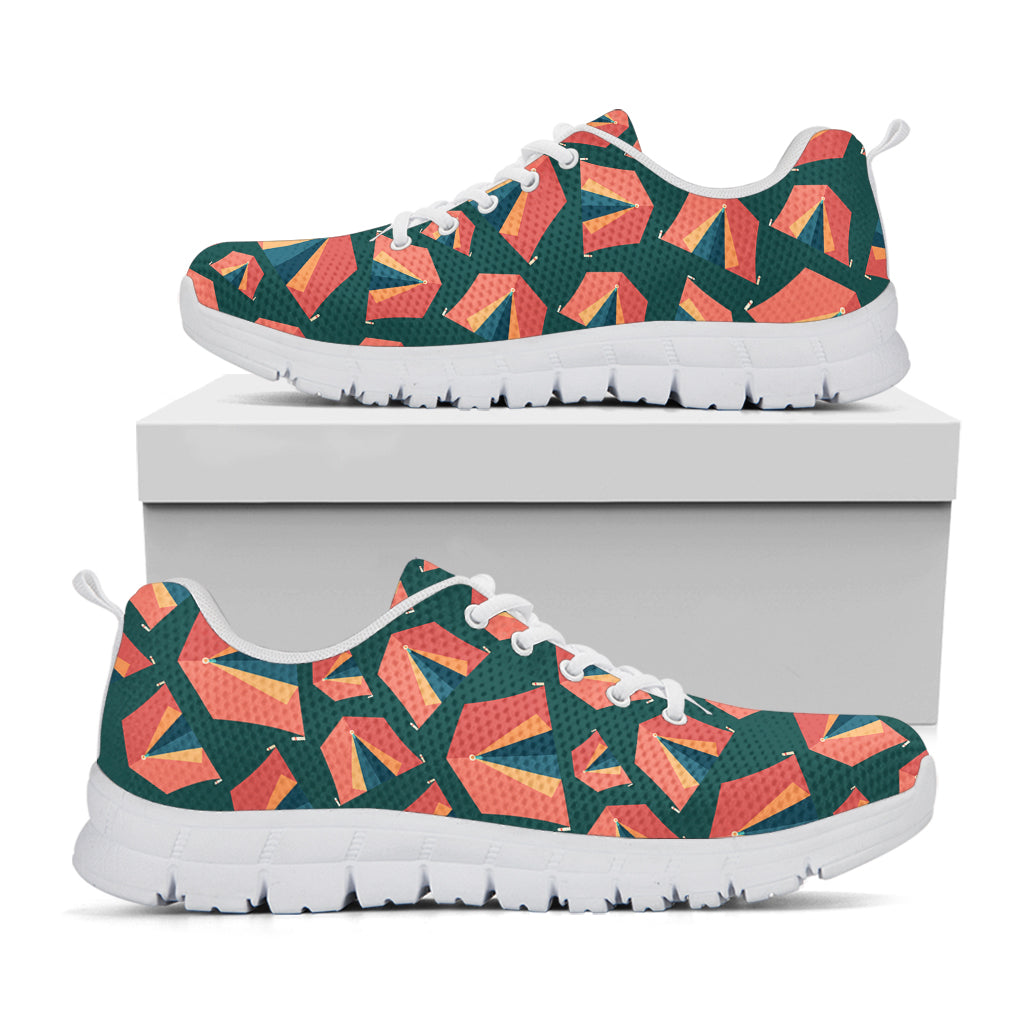 Camping Tent Pattern Print White Sneakers