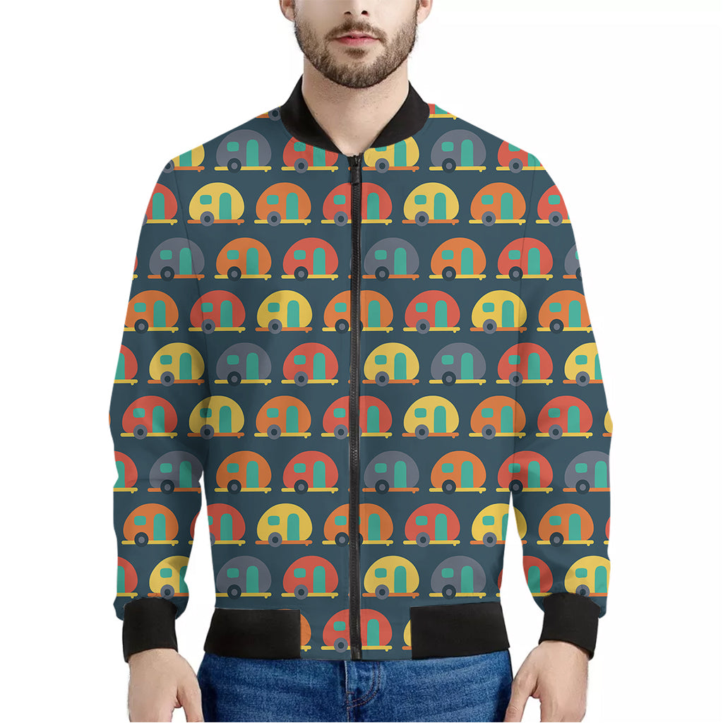 Camping Van Pattern Print Men's Bomber Jacket