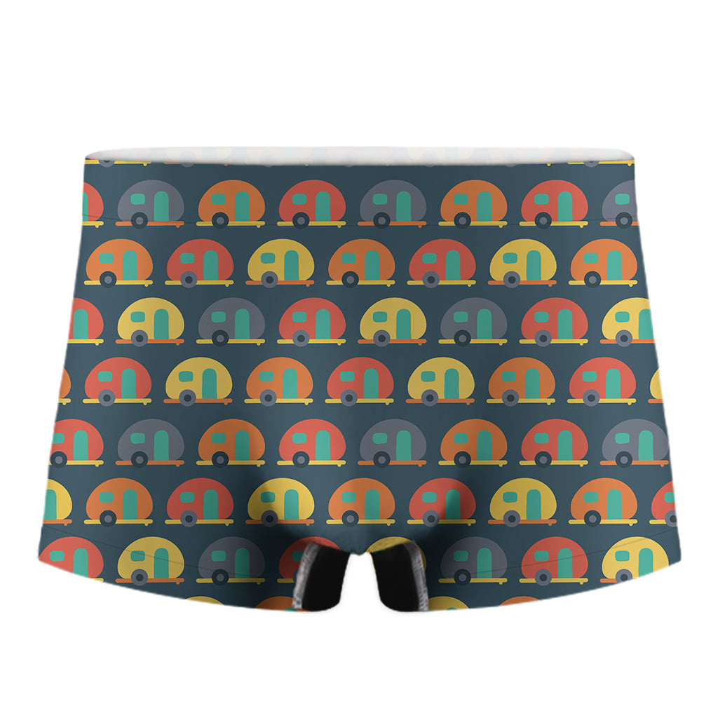 Camping Van Pattern Print Men's Boxer Briefs