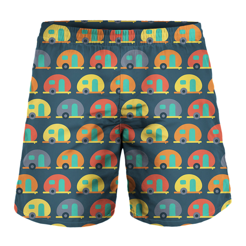 Camping Van Pattern Print Men's Shorts