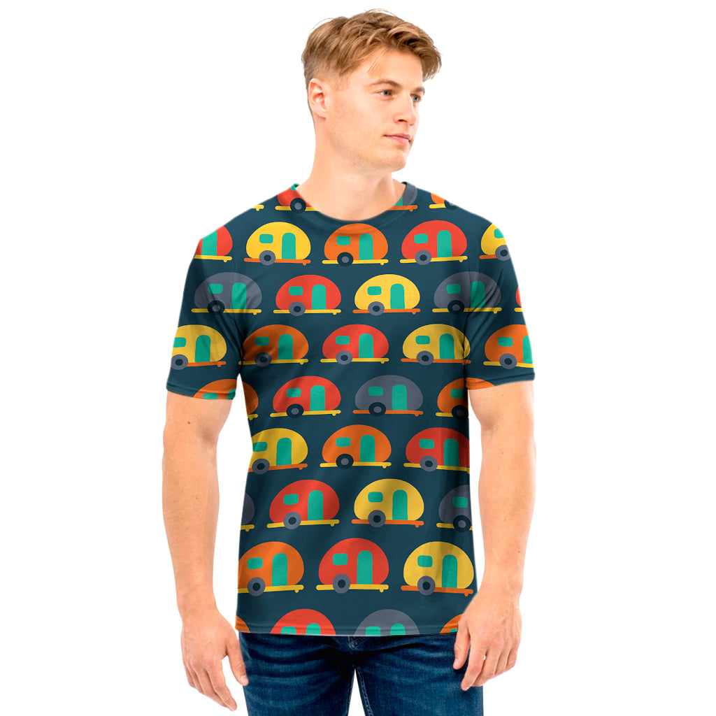 Camping Van Pattern Print Men's T-Shirt