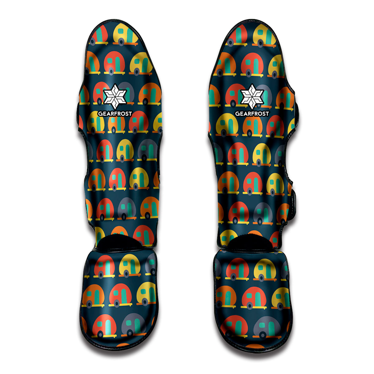 Camping Van Pattern Print Muay Thai Shin Guards